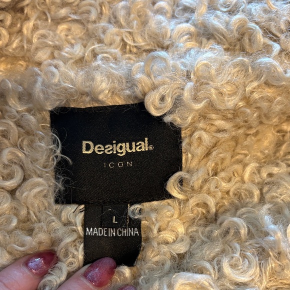 Desigual Multicolor Teddy Jacket with Faux Fur - Picture 8 of 9